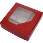 Cutie Praline 12x12xh3 cm, cu display și separator, Roșie