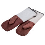 Split leather Mitten brown/grey 450 mm Sh, 310111